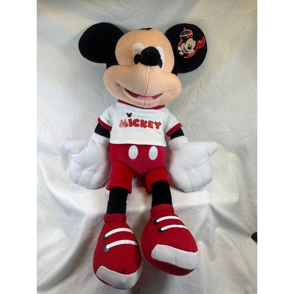 Disney Mickey Mouse Plush Stuffed Animal Toy White T-Shirt Red Shorts Sneakers